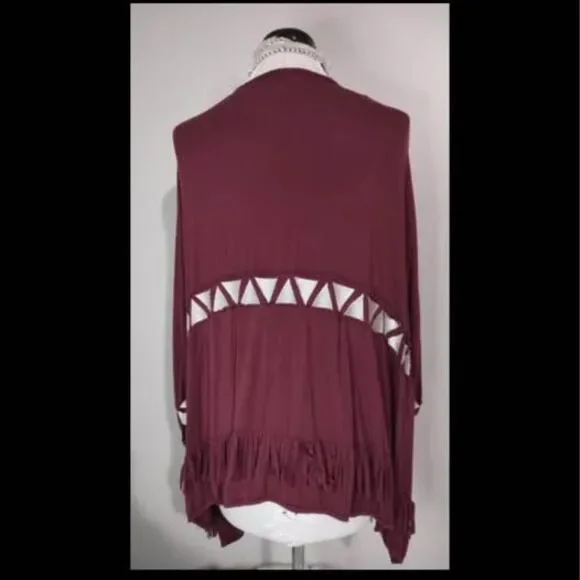 L/XL POL Short Sleeve Cardigan Blouse frill pit-pit=40” length=25” C3394 - Picture 2 of 6